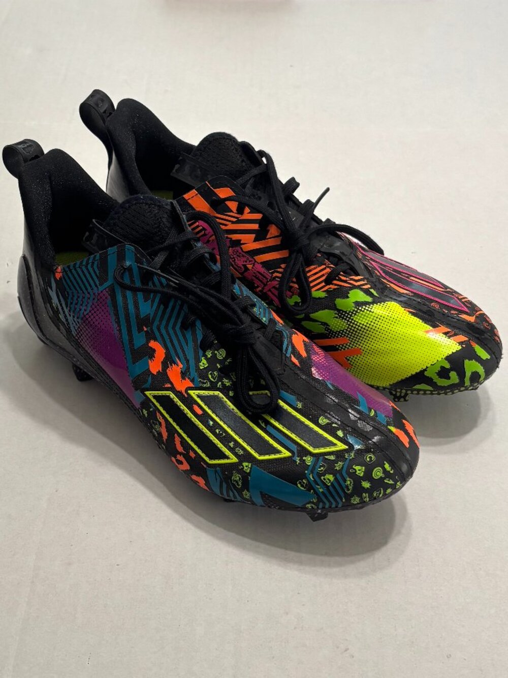 Adidas Adizero 12.0 Mismatch - Black Multi-Color Size 9 Football Cleats